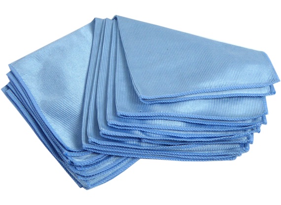 Lint Free Streak Free 16x16 Colors Microfiber Glass Cleaning Cloths Pack of 12 