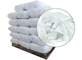 Recycled White Sheeting Rags  - 40 Anti-Slip 25lb Bags at RagLady.com