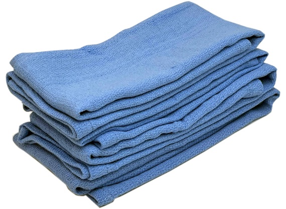 RagLady Pre-Washed Surgical Huck Towels - Cotton, Blue - Case of 200
