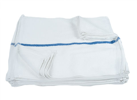 16 x 19 White Terry Barmop Towels - 12 Pack
