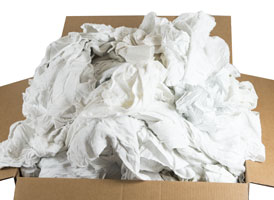Recycled White Cotton Thick Absorbent Rags at RagLady.com