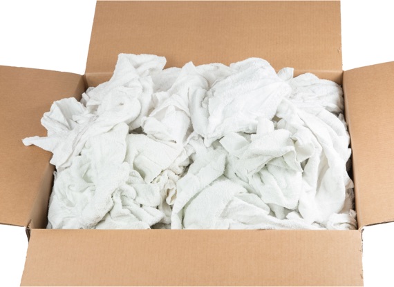 Bulk Terry Bath Towels Recycled White 50 lb Box