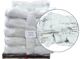 Recycled White Cotton Rags - 40 Anti-Slip 25lb Bags at RagLady.com