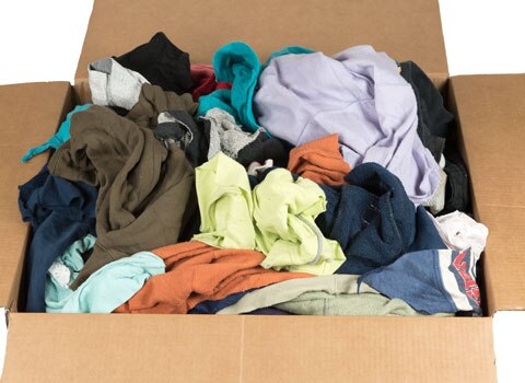Recycled Colored Sweatshirt Rags 18x18 at RagLady.com