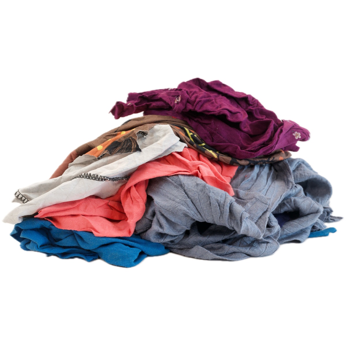 Bulk T-Shirt Rags - Multi-Color - Pallet - 24-50lb boxes | RagLady