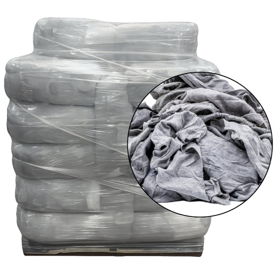 Bulk Gray T-Shirt Rags - 1,000 lb Pallet | RagLady