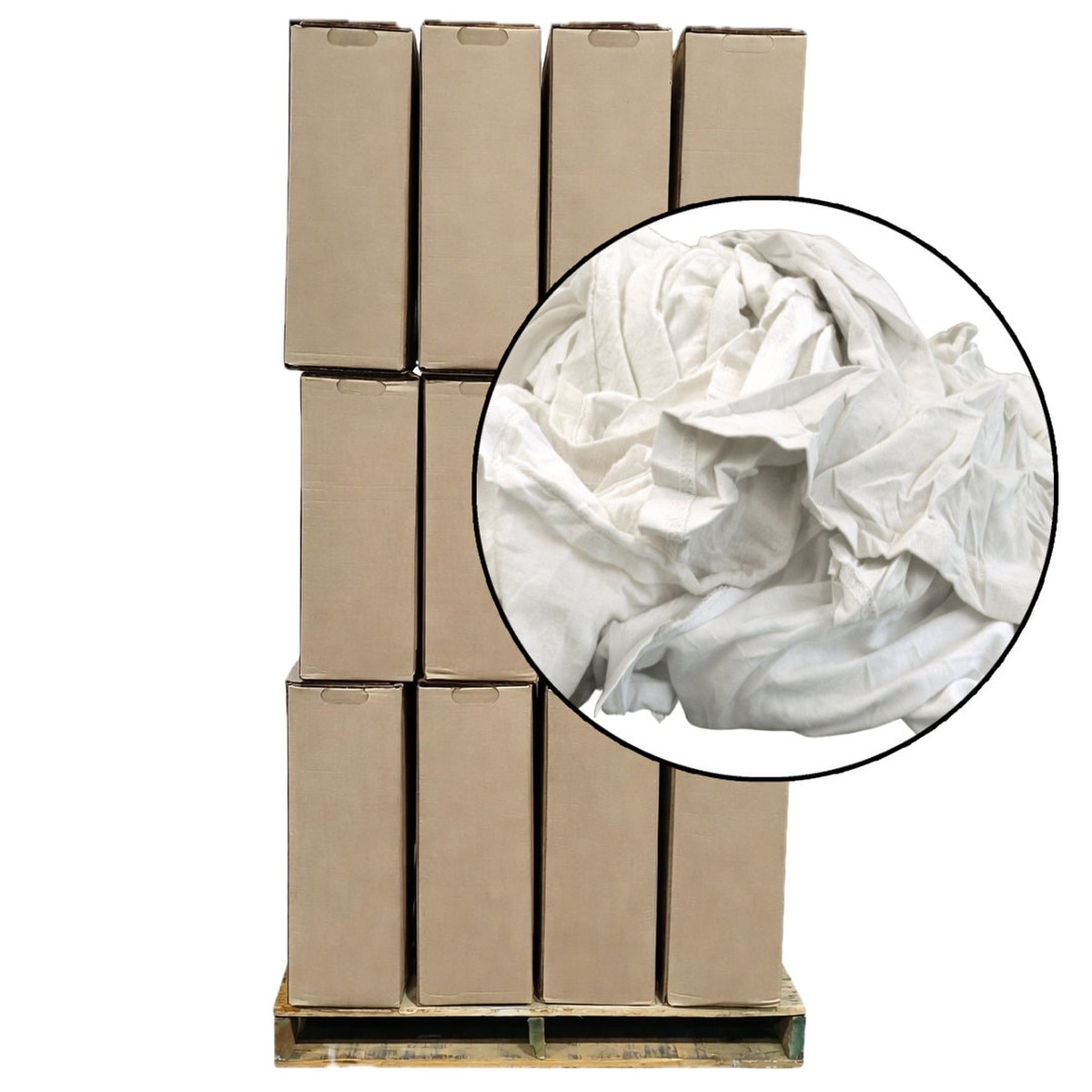 Recycled Bulk T-Shirt Rags - White - Pallet | RagLady